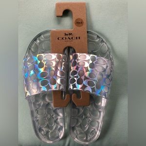 Coach Outlet Women’s Ugo Slides -Clear, Size: 9B
